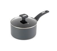 Salter Alto 20 cm Saucepan - Recycled Pressed Aluminium, Non-Stick, Suitable for Induction, Includes Tempered Glass Lid, Steam Vent, Cool Touch Bakelite Handle, Small Cooking Pot, PFOA & PFAS-Free