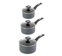 Salter Alto Saucepan Set, 3 Piece, 16/18/20 Cm, Non Stick, Glass Lids