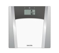 Salter Analyser Bathroom Scale 180 Kg Body Composition Glass | 10 User Memory, Athlete Mode, Step-On Instant Reading, Large LCD Display, Measures BMI And BMR, 2 AAA Batteries Included