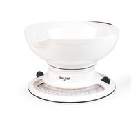 Salter Aquaweigh Mechanical Kitchen Scale - Food Scale, 4kg Capacity, 2.6L Detachable Bowl With Pouring Spout, No Batteries, Rotating Twin Dial, Bowl Fits Over Scale For Compact Storage, 800 WHBKDR