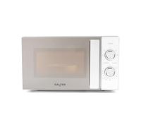 Salter Aspen 20L Microwave - Solo Microwave Oven, 25.5 cm Glass Turntable, Dial Control, 5 Power Levels, 35 Minute Timer, Defrost by Time/Weight, Easy Clean, Metallic Mirror Finish, 800W, Silver