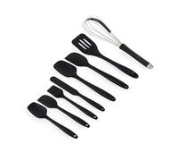 Salter BW12838EU7 Bakes Silicone Utensil Set - 8 Piece Cooking & Baking Tools, Turner, Spoons, Spatulas, Scraper, Brush, Whisk, Stain-Proof, Hanging Hooks, BPA-Free, Easy Clean, Heat Resistant, Black