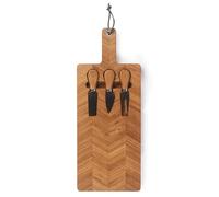 Salter Bamboo Cheese Board Set, 46 X 18 Cm Serving Board with 3 Knives | FSC®-Certified bamboo, integrated carry handle, long slim serving shape, for cheese meat and charcuterie presentation