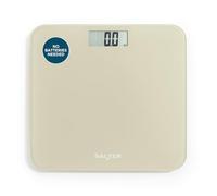 Salter Digital Bathroom Scale - Battery Free Body Weight Scale, Toughened Glass Platform, Step on to Power, 180kg Max Capacity, No Batteries Required, Easy to Read LCD Display, Cream