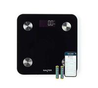 Salter Smart Scale - Personal Body Weight Scale, 180kg Capacity, 17 Body Metrics, Salter Health App, Body Fat/Water, Muscle/Bone Mass, BMI and BMR, 8 User Memory, Backlit Display, Black, SA00655FEU6