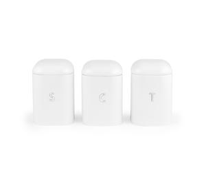 Salter Boston 3-Piece Canister Set Tea, Coffee, Sugar Durable Steel Storage Tins