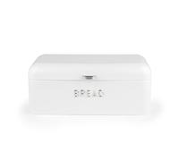 Salter Boston Bread Bin - Large Bread Storage Container, Ice White Shimmer Finish with Embossed Lettering, Store Bread, Pastries, and Bagels, Durable Steel, Easy to Clean, Long-Lasting Freshness