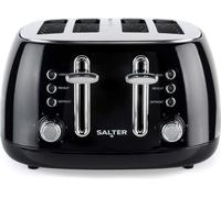 Salter Boston 4-Slice Toaster - Extra Wide Slots, 6 Browning Levels, Defrost, Reheat and Cancel Functions, High-Lift Eject, Removable Crumb Tray, Self-Centring Function, Shimmer Finish, 1960W