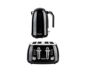 Salter Boston Kettle And Toaster Set, 1.7 L Kettle, 4 Slice Toaster | 3 kW Rapid Boil, 360 Degree Swivel Base, Removable Limescale Filter, Wide Slots, 6 Browning Levels, Defrost Reheat Cancel