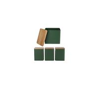 Salter Bread Bin & 3pc Canister Set - Acacia Lids, Easy Clean, Green Finish