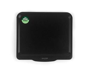 Salter Brilliance Baking Tray - Vitreous Enamel Coated Steel, Non-Stick, Easy Clean, Dishwasher Safe, Made in the UK, 35.5 x 40 x 1.5cm, PFAS-Free, for Cookies & Savouries, Black Speckled