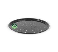 Salter Brilliance Pizza Pan 33 Cm Round Non Stick Baking Tray | Vitreous Enamel Coated Steel, PFAS Free Coating, Dishwasher Safe, Made In The UK, Black Speckled Finish