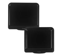 Salter Brilliance Roaster & Baking Tray Set - 35.5 x 40cm Pans, Vitreous Enamel Coated Steel, Non-Stick, Easy Clean, Dishwasher Safe, Made in the UK, PFAS-Free, Multipurpose Oven Trays, Black Speckled