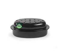 Salter Brilliance Roaster with Lid, 33 Cm, Self Basting | Enamel Coated Steel, PFAS Free Nonstick, Dishwasher Safe, Black Speckled Finish, Made In The UK, 33 x 24 x 12 Cm