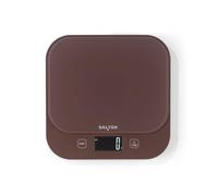 Salter British Bakes Digital Kitchen Scale - 10kg Capacity Baking Scale, Measure Liquid, Waterproof & Washable, Add & Weigh Tare Function, Tempered Glass Platform, 1g Precision, Backlit Display, Brown