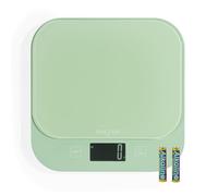 Salter British Bakes Digital Kitchen Scale - Green Baking Scale, High 10kg Capacity, Measures Liquids, Waterproof, Add & Weigh Tare Function, Tempered Glass Platform, 1g Precision, Backlit Display