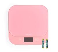 Salter British Bakes Digital Kitchen Scale - Pink Baking Scale with High 10kg Capacity, Measures Liquids, Waterproof, Add & Weigh Tare Function, Tempered Glass Platform, 1g Precision, Backlit Display