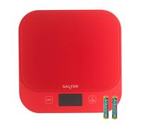 Salter British Bakes Digital Kitchen Scale -Red, 10kg, Waterproof, Tare Function