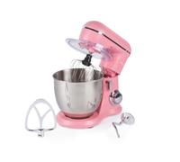 Salter British Bakes Stand Mixer, 5L Bowl, 1300W, Pink | 10 Speed Settings With Pulse, Whisk Dough Hook Beater Included, Removable Splash Guard, Stainless Steel Mixing Bowl