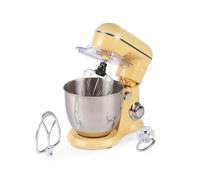 Salter British Bakes Stand Mixer - 5L Food Mixer for Baking, 1300W, 10 Speeds, Easy Control Dial, Removeable Splash Guard, Yellow Electric Kitchen Appliance with Whisk, Dough Hook and Beater