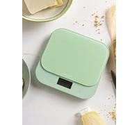Salter British Bakes Digital Kitchen Scale - Green Baking Scale, High 10kg Capacity, Measures Liquids, Waterproof, Add & Weigh Tare Function, Tempered Glass Platform, 1g Precision, Backlit Display