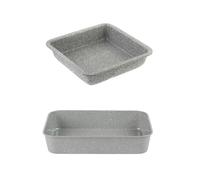 Salter Bundle With Roasting Tin & Square Pan, Deep Baking Tray Set, Carbon Steel Ovenware, Non-Stick, Kitchen Bakeware Set, Roaster, Brownie Cake Tin, Marblestone Collection, Grey Marble