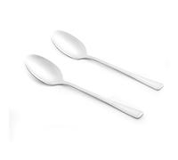 Salter Buxton Serving Spoon Set, 2 Piece Stainless Steel Large Spoons | 18/0 Stainless Steel, Mirror Polish Finish, Dishwasher Safe, Long Square-Edged Handles, 23.5 x 5 cm Each