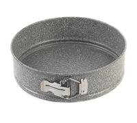 Salter BW02783G Springform Cake Tin - 24 cm Non-Stick Loose Bottom Baking Pan, Deep Carbon Steel Round Oven Tray For Cakes/Cheesecakes/Pies, Removable Base, PFOA-Free Bakeware, Marblestone, Grey