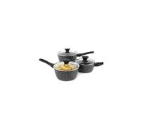 Salter BW05751S Megastone Collection Non-Stick Forged Aluminium 3 Piece Saucepan Set, 16/18/20cm, Silver
