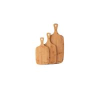 Salter BW06732 Bamboo Paddle Chopping Set, 3 Piece Boards, 30/35/45 cm, Strong & Durable, Protects Kitchen Worktops, Reversible, Ideal for Servin