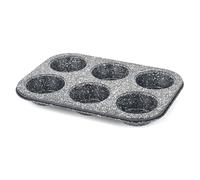 Salter BW07035BRMFOB Megastone Carbon Steel 6 Cup Muffin Pan, Baking Tray, Cake Tin, Non-Stick Coating, PFOA-Free, Oven Safe, Long-Lasting Bakeware, Strong & Durable