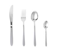 Salter BW07831TK 16-Piece Cutlery Set- Flatware Service for 4 People, Stainless Steel, Naturals Collection, Mirror Finish, Modern Design, with Knife, Fork, Spoon, Teaspoon, Silver Plated, Grey
