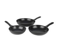 Salter BW08773 Geo Hex 3 Piece Frying Pan Set - Non-Stick, Egg/Omelette Fry Pans, Hi-Low Technology Reduces Burning, Induction Suitable Pancake/Crepe Pans, Lightweight, Forged Aluminium, 20/24/28 cm
