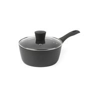 Salter BW11044EU7 Cosmos Collection 20 cm Saucepan, Forged Aluminium, PFOA-Free Non-Stick Coating, Soft-Touch Handles, Corrosion Resistant, Dishwasher Safe, Suitable for Induction Hobs, Matte Grey