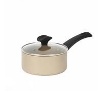 Salter BW11107EU7 Saucepan with Lid - Non-Stick Induction Suitable Cooking Pot, Aluminium Soup/Sauce Milk Pan, Easy Clean, Soft/Cool Touch Handle, 10 Year Guarantee, Olympus Collection, 16 cm, Gold