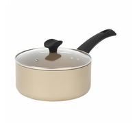 Salter BW11109EU7 Saucepan with Lid - Non-Stick Induction Suitable Cooking Pot, Large Aluminium Soup/Sauce Pan, Easy Clean, Soft/Cool Touch Handle, 10 Year Guarantee, Olympus Collection, 20 cm, Gold