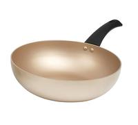Salter BW11111EU7 Stir Fry Pan - Deep Frying Pan, Non-Stick Induction Suitable Flat Bottom Wok, Aluminium, Easy Clean, Soft/Cool Touch Handle, 10 Year Guarantee, Olympus Collection, 28 cm, Gold