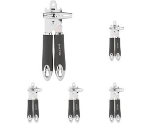 Salter BW11386EU7 Cosmos Can Opener - Manual Turn Knob, Kitchen Tin Opener Arthritis Hands, Weak Hands, Elderly, Camping, Hanging Hook, Easy to Clean, Long Lasting Quality, Matte Grey (Pack of 5)