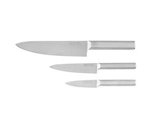 Salter BW11565CI Set of 3 Professional Kitchen Knives- Stainless Steel Chopping Knives, Includes Carving, Santoku & Paring Knife, Ideal for Slicing, Mincing, & Precision Work, Contemporary Design