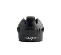 Salter Manual Knife Sharpener - 2-Stage Sharpening Tool, Home/Chef Use, Non-Slip Base with Twist & Lock Secure Suction Grip, Coarse & Fine, Tungsten Steel Blades, Ceramic Rod, Compact, Black