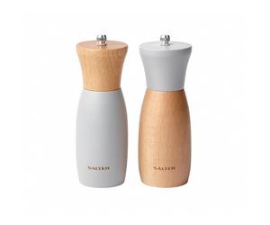Salter BW11710EU7 Origins Salt & Pepper Mill Set - Manual Spice Mills, Salt and Pepper Shakers, Universal Ceramic Grinder, Adjustable Grind from Fine to Coarse, Twist to Grind, Natural Beech Wood