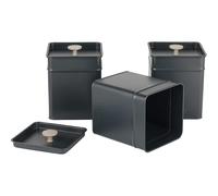 Salter BW12459EU7 Marino 3-Piece Kitchen Canister Set Tea, Coffee, Sugar Tins, Long-Lasting Freshness, Powder-Coated Finish