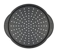 Salter BW12807EU7 Megastone Pizza Pan - 36 cm Non-Stick Perforated Crisper Tray With Handles, Large Oven Baking Tin For Pizzas, 12-Inch Durable Carbon Steel Chip Tray, PFOA-Free, Oven Safe Up To 220°C