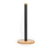 Salter BW13565EU7 Toronto Kitchen Roll Holder - Freestanding Paper Towel Holder, Countertop Stand, Worktop Organiser Storage Rack for Standard Kitchen Rolls, Classic Acacia Wood Design, Black