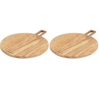 Salter BW13692EU7 Toronto Pizza Board - Acacia Wood Pizza Cutting Board with Paddle Handle, Round Serving Charcuterie & Grazing Board, FSC®- Certified Wood, Easy Hanging Loop Storage, Easy Wipe Clean