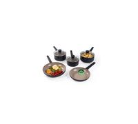 Salter Ceramic Pan Set 5pc Non-Stick Cool Handles Glass Lids PFAS-Free Coating