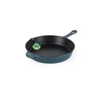Salter Chester Cast Iron Frying Pan - 26cm Universal Skillet, Oven Suitable to 240 °C, Grill, Fry & Sear, Hob to Oven to Table Cooking Pot, Induction Suitable, PFAS Free, Green