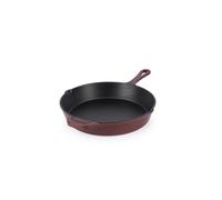 Salter Chester Cast Iron Frying Pan - 26cm Universal Skillet, Oven Suitable to 240 °C, Grill, Fry & Sear, Hob to Oven to Table Cooking Pot, Induction Suitable, Enamel Coating, PFAS Free, Red