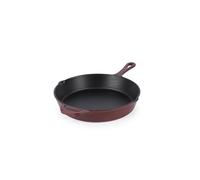 Salter Chester Cast Iron Frying Pan - 26cm Universal Skillet, Oven Suitable to 240 °C, Grill, Fry & Sear, Hob to Oven to Table Cooking Pot, Induction Suitable, Enamel Coating, PFAS Free, Red