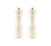 Salter Chester Salt & Pepper Mills - Set of 2, Universal Ceramic Grind, Adjustable from Fine to Coarse, Refillable, Manual Twist Grinders for Cooking, Extra Caps Included, High Gloss Acrylic, Cream